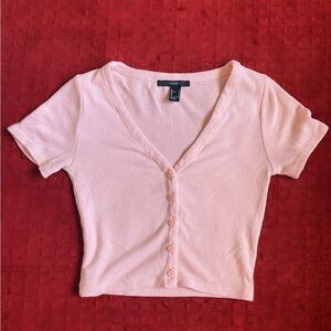 [SOLD] Women's Pink Heart Button-Up Top